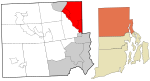 Providence County Rhode Island incorporated and unincorporated areas Cumberland highlighted